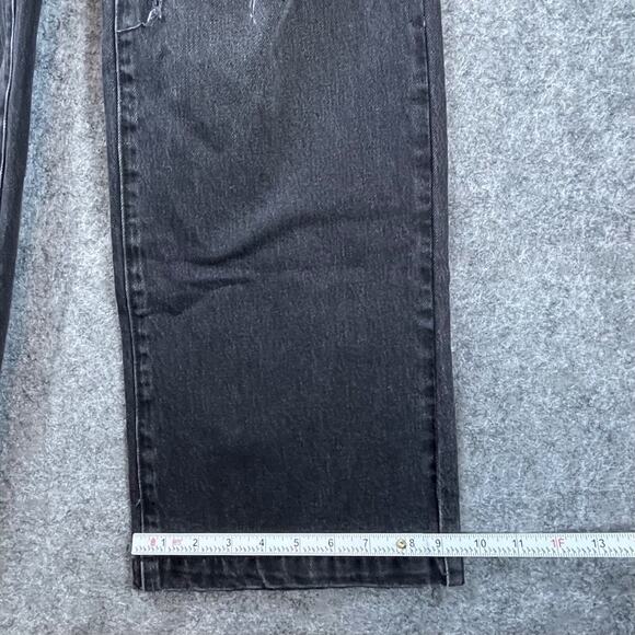 Abrand Jeans Womens 26 Black A '94 High & Wide Stretch Ripped Thrashed Baggy - Picture 3 of 8